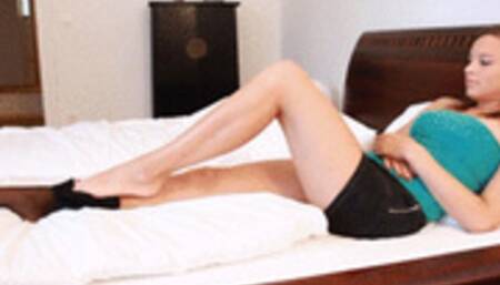 Nikola's legs and feet tease In dark pantyhose - Video update 13251- UHD 4K