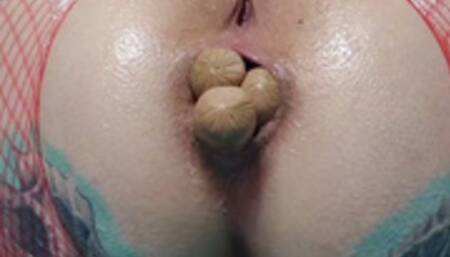 Hot Meat Sticks Anal, Anal Gapes, Anal Gaping, 4 Hot Meat Sticks Deep, Food Porn, fish nets, and oil