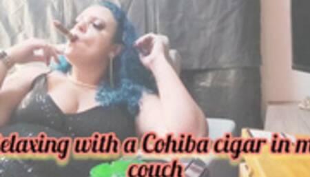 Relaxing with a Cohiba cigar in my couch - SCL002