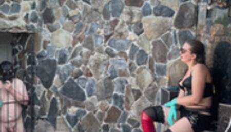 CBT on a bondaged CASTLE WAY wih CreATIVE dick CBT