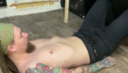 Ankle shoes licking clean and stomach and groin trample