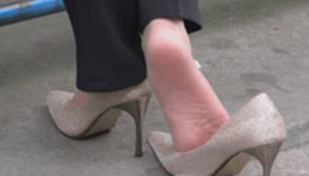 Sexy Sheer Nylon & High Heel Tease