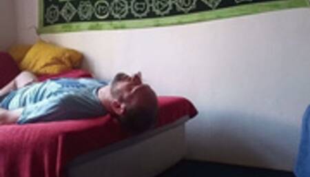 Tied-up Slave Licking Master's SNEAKERS