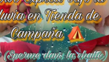 EXPRESS POWDER UNDER THE RAIN IN A CAMPAIGN TENT? (Cum in pussy)