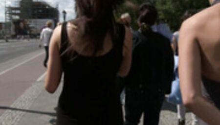 Lean bound Euro babe fucked in public