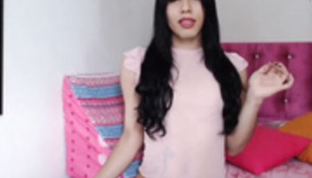 Playful Shemale Faps Her Dick Wildly