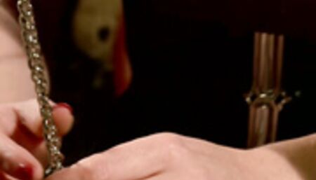 Brunette lesbian sub anal doggy fucked