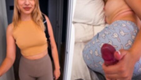 Step sister share a bed with step brother in a hotel room - creampie