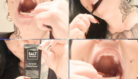 Thorough, Messy Toothbrushing with Manual and Electric Brushes and Charcoal Powder