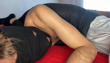 brutal BODYSCISSOR in different positions (breaking my slave in 2 pieces)