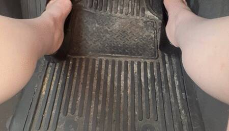 Trixie Love Pedal Pumping in black patent pumps to bare feet