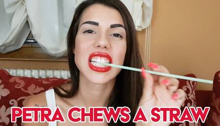 Petra chews a straw - FULL HD