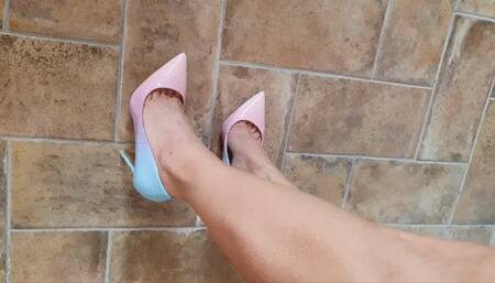Pedal Pumping with my Rainbow High Heels