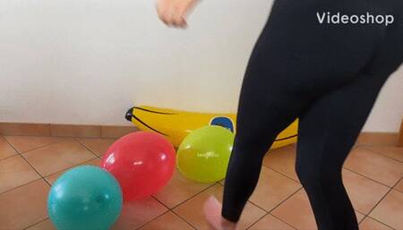popping balloons on a banana