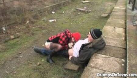 Gramps fetish teen sucks dick and gets fucked