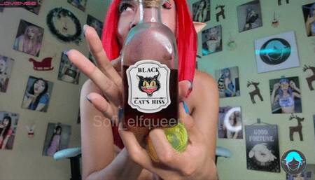 Fire elf shots show and oily masturbation