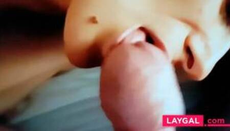 slut slowed Italian blowjob cumshot in mouth