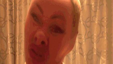 My nylon tights slide over my face making ugly masks wmv
