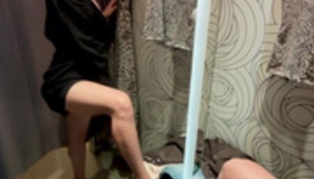 Choosing new sexy outfits in the fitting room for my future videos (part 2)