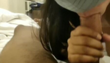 Indian gf giving me blow job to take my stress away