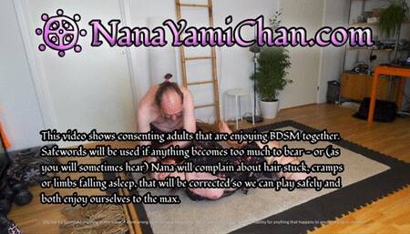 4k UHD: Girl tries hard Shibari ties with neck rope