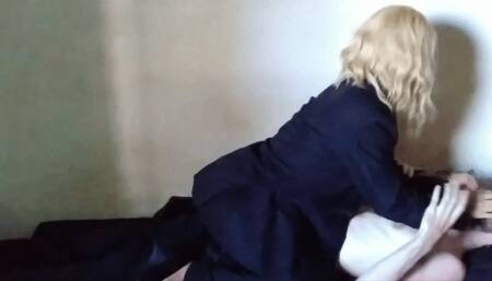 Miss Blondie's artistic and very cruel scratching in the face