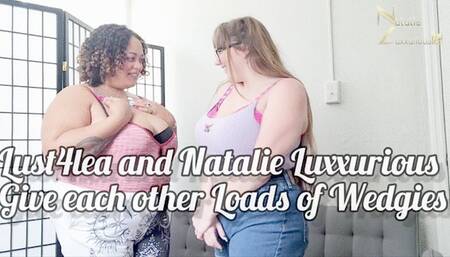 Lust4lea and Natalie Luxx Help Each Other Cum from being Wedgie Sluts