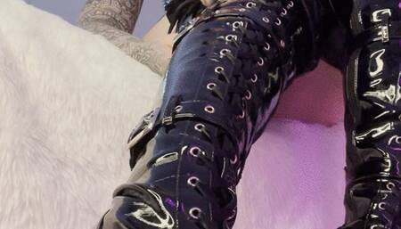 Taking off my thigh high pleasers