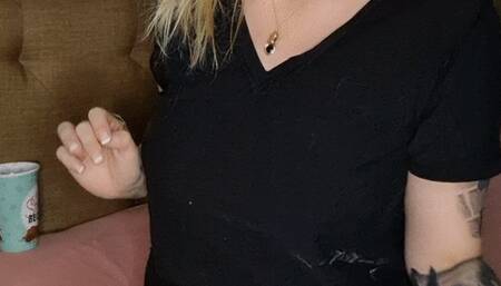 Smoking in Nylons on my bed