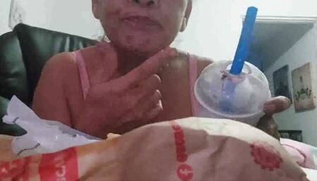 Avi Too Much BK Lola's Lactose intolerant tummy TOO mUCH BK AND A MILKSHAKE have made her Bloated and Gassy After Stuffing her face her Tummy Gets Bloated and she knows she has to go Loud Runny D Plop and Pee Toilet Fetish Sounds