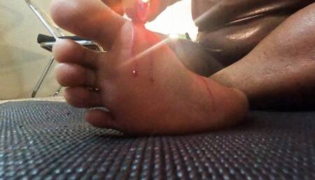Dripping Hot wax on Soles 1080