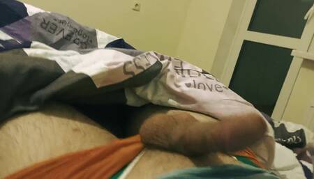 Boy Jerking off and Cumming in T-shirt in Bed Before the Slumber / Moaning / Andrei