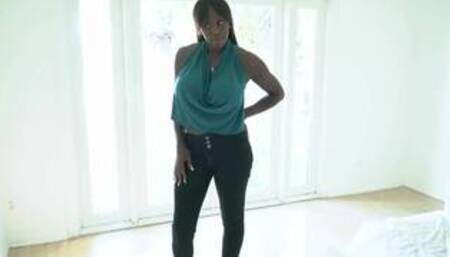 big titty ebony milf fucks the life out of a big dick in pov