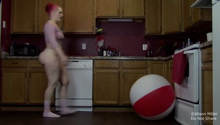 Humiliating My Naughty Beach Ball With Spit, Piss And Socks