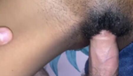S. Ebony Peach Fuzz Pussy Penetrated