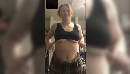 Redhead teen recording ASL project