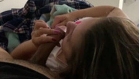 My friend invites me to watch a movie and I end up with his cock in my mouth (Real-Homemade)