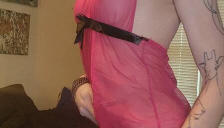 Tgirl plays with vibrator