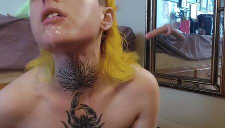 Plugged Pup’s Sloppy Dildo BJ