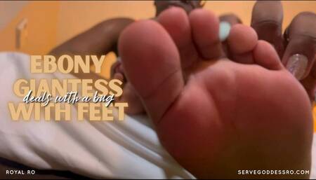 Ebony Giantess Deals with a Bug with Feet HD MP4 1080p by Royal Ro with Ebony Giantess, Foot Worship, Ebony Feet, Toe Wiggling, Ebony Soles, Ebony Foot Fetish, Foot Scrunching, Feet Worship, POV