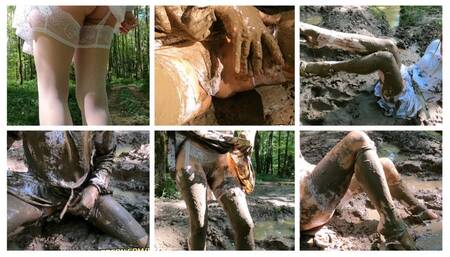 EXCLUSIVE PREMIERE!!! Lost in deep mud sexy bride