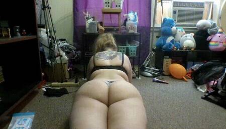 Ass Flexing & White Plaid Thong