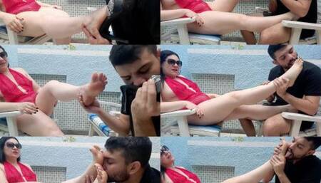 FIRST TIME OF THE BOY SUCKING FEET - LETICIA MILLER & LUCAS (SLAVE BOY) EXCLUSIVE LM VIDEOS AUGUST 2023 - CLIP 1