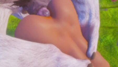 Olivia Furry Beast inserts horse cock in tight pussy and ass PART 2