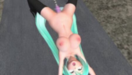 3D Hentai Anime Hatsune Miku Cosplay fuck machine ahegao