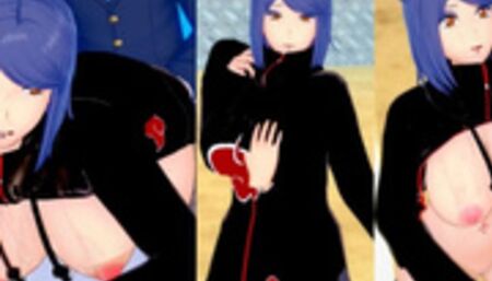 [Hentai Game Koikatsu! ]Have sex with Big tits Naruto Konan.3DCG Erotic Anime Video.