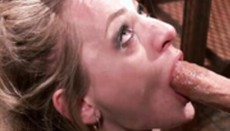 Deep throat blond rough banged