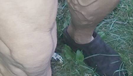 Flexing at sunrise gardening