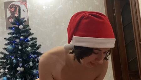 Christmas pussy and anal sex, close up anal