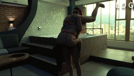 Adriana Lifting And Having Fun With Ana